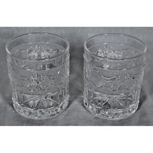 Set of (2) Studio Crystal On The Rocks Whiskey Tumbler Glasses